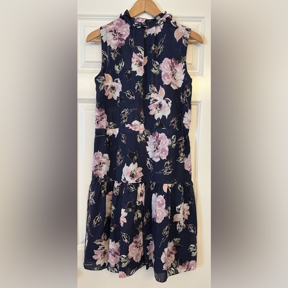 Rebecca Taylor Magnolia Navy Floral Print
Tie Waist Sleeveless Dress Size 0 - Picture 3 of 12